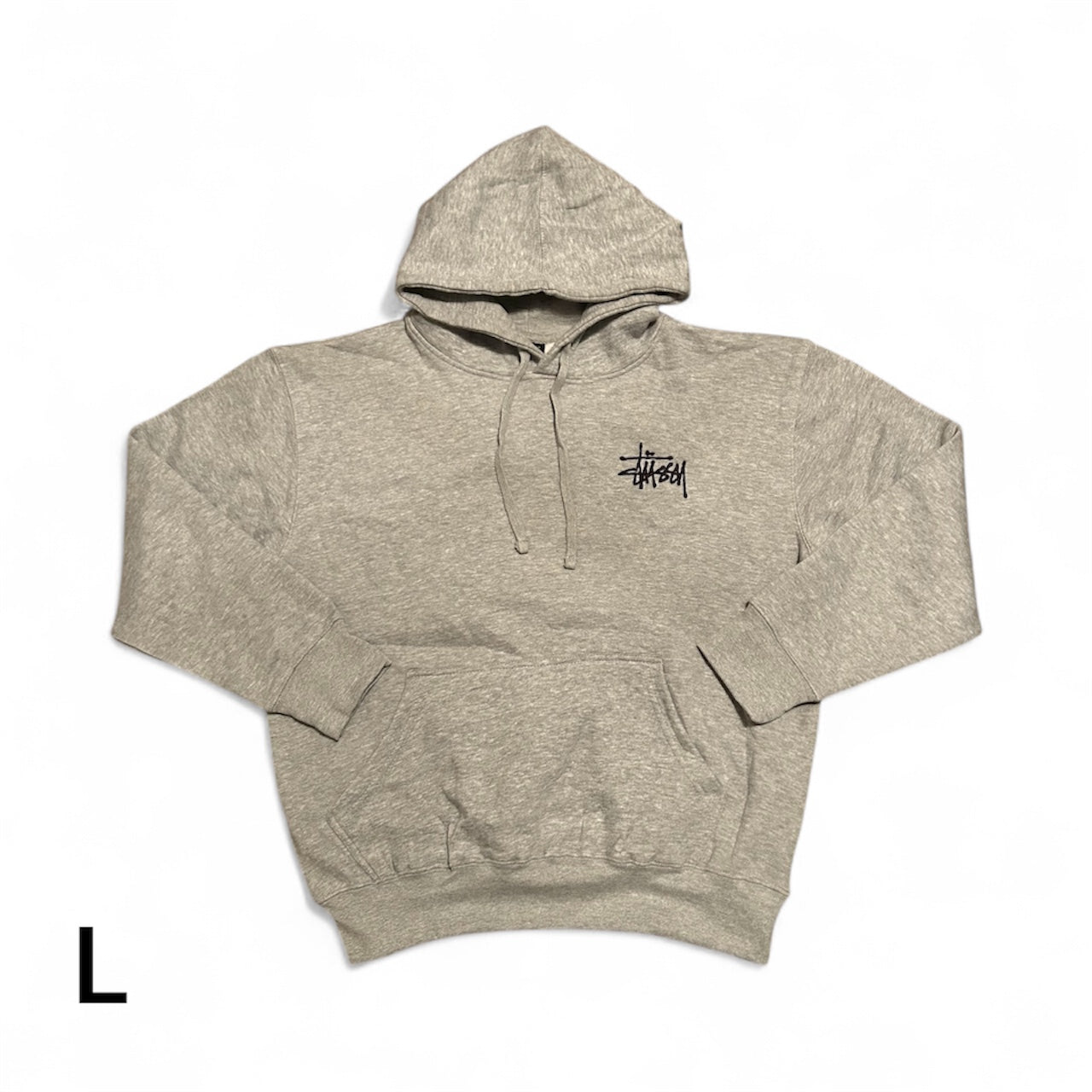 Embroidered Stussy Rework Hoodie – Grey & Black Edition Size L