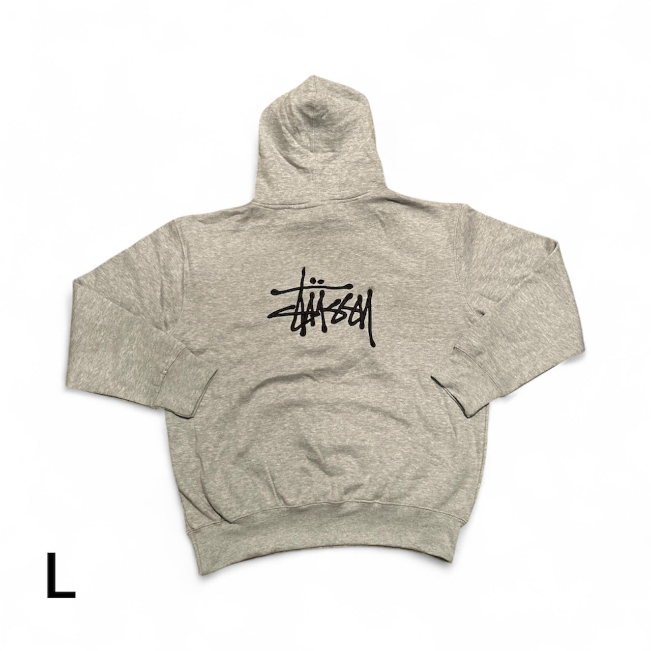 Embroidered Stussy Rework Hoodie – Grey & Black Edition Size L