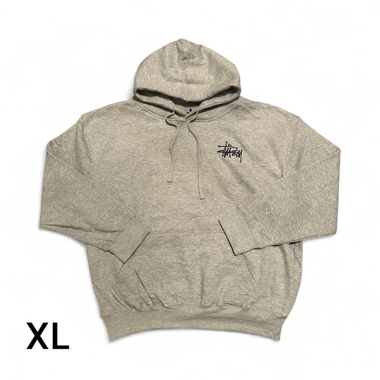 Embroidered Stussy Rework Hoodie – Grey & Black Edition Size XL
