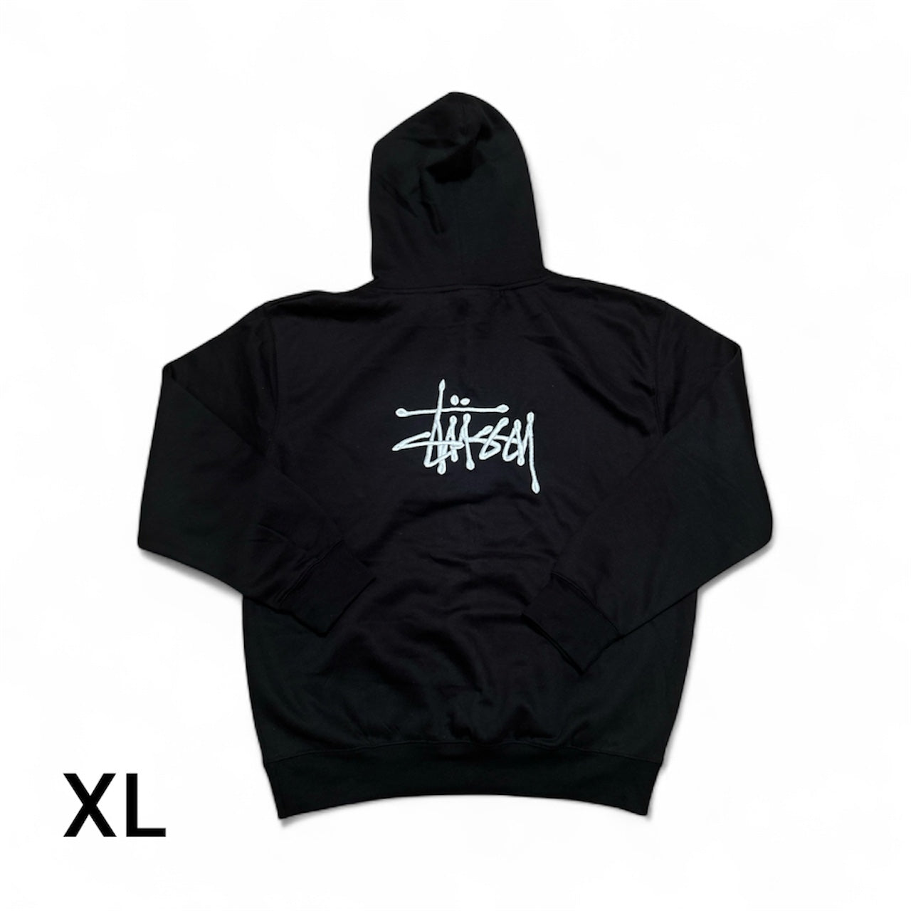 Embroidered Stussy Rework Hoodie – Black & White Edition Size XL