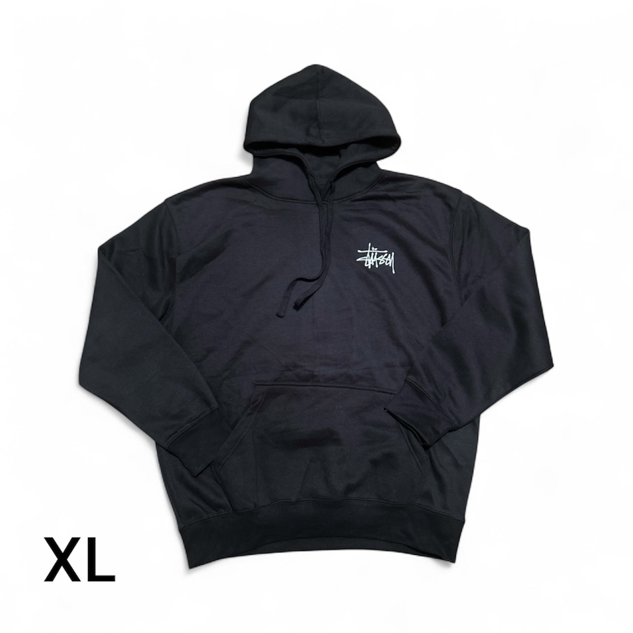 Embroidered Stussy Rework Hoodie – Black & White Edition Size XL