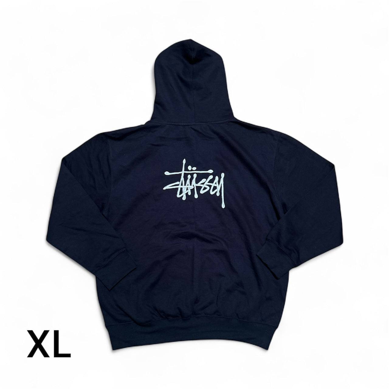 Embroidered Stussy Rework Hoodie – Navy & White Edition Size XL