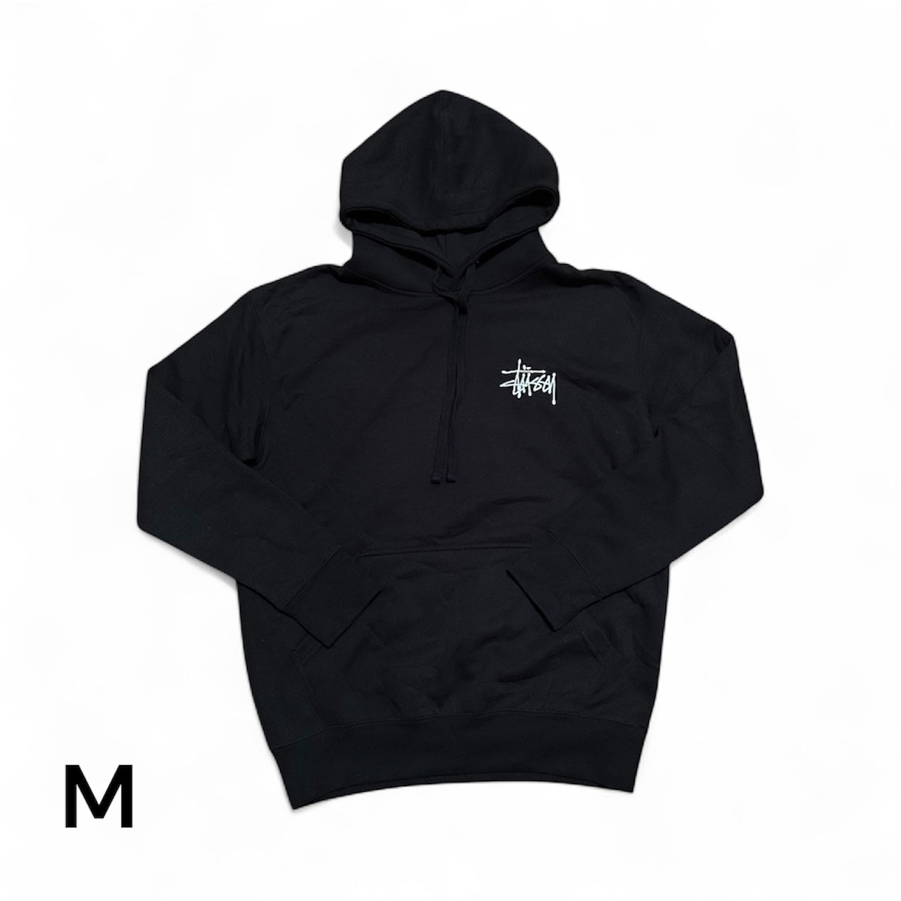 Embroidered Stussy Rework Hoodie – Black & White Edition Size M
