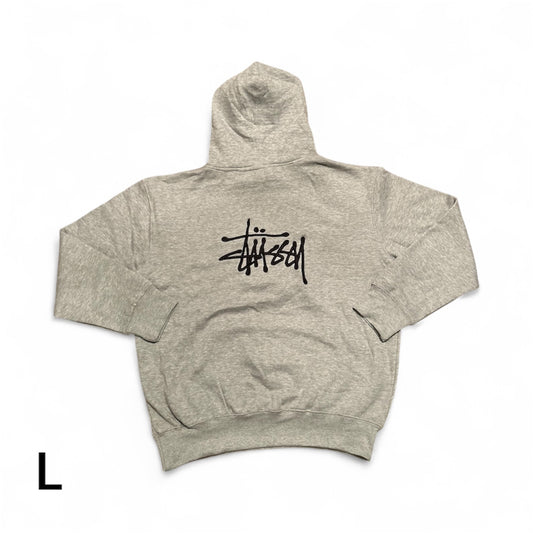 Embroidered Stussy Rework Hoodie – Grey & Black Edition Size L