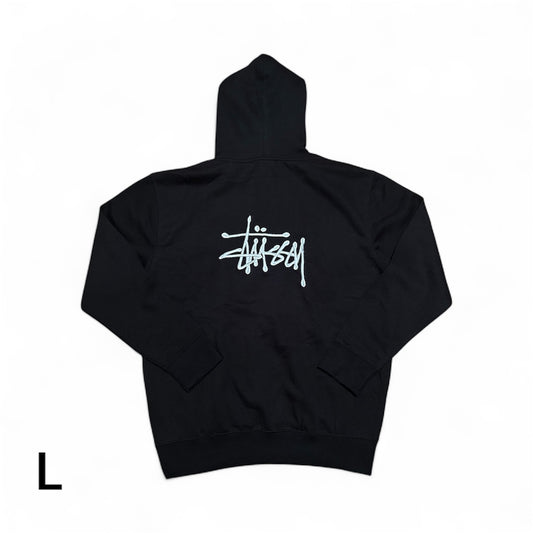 Embroidered Stussy Rework Hoodie – Black & White Edition Size L