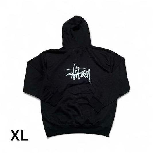 Embroidered Stussy Rework Hoodie – Black & White Edition Size XL