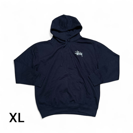 Embroidered Stussy Rework Hoodie – Navy & White Edition Size XL