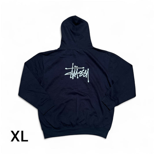 Embroidered Stussy Rework Hoodie – Navy & White Edition Size XL