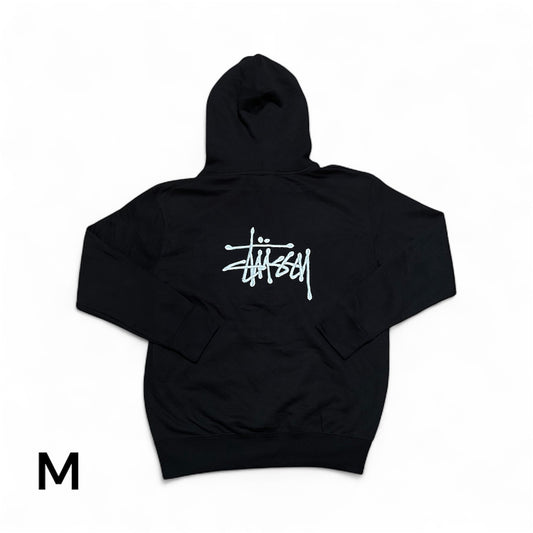 Embroidered Stussy Rework Hoodie – Black & White Edition Size M
