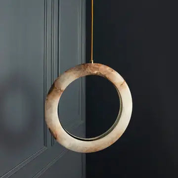 Brushed Brass Handmade Étoile Marble Halo Pendant